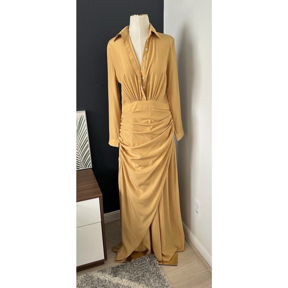 Modesees Long Sleeve Lapel Single Breasted Maxi Dress - Picture 3 of 16
